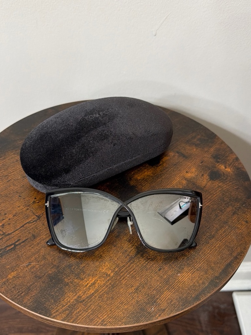 Tom Ford Sandrine-02 TF715 01C Black Mirrored Sunglasses